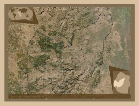 Photo for Manzini, district of Eswatini. Low resolution satellite map. Corner auxiliary location maps - Royalty Free Image