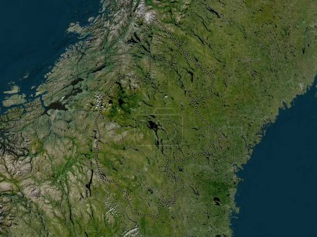 Photo for Jamtland, county of Sweden. Low resolution satellite map - Royalty Free Image