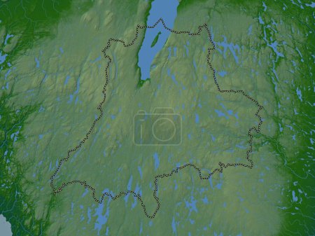 Foto de Jonkoping, county of Sweden. Colored elevation map with lakes and rivers - Imagen libre de derechos