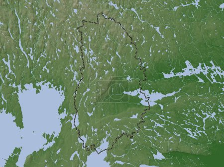 Foto de Orebro, county of Sweden. Elevation map colored in wiki style with lakes and rivers - Imagen libre de derechos