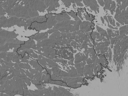 Téléchargez les photos : Sodermanland, county of Sweden. Bilevel elevation map with lakes and rivers - en image libre de droit