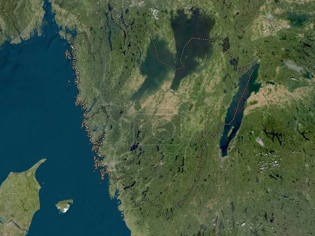 Photo for Vastra Gotaland, county of Sweden. Low resolution satellite map - Royalty Free Image