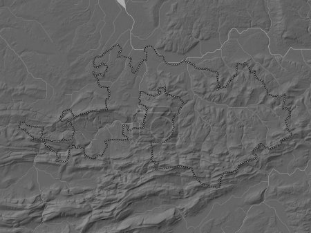 Foto de Basilea-Landschaft, cantón de Suiza. Mapa de elevación de Bilevel con lagos y ríos - Imagen libre de derechos