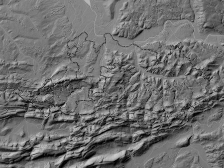 Photo for Basel-Landschaft, canton of Switzerland. Grayscale elevation map with lakes and rivers - Royalty Free Image