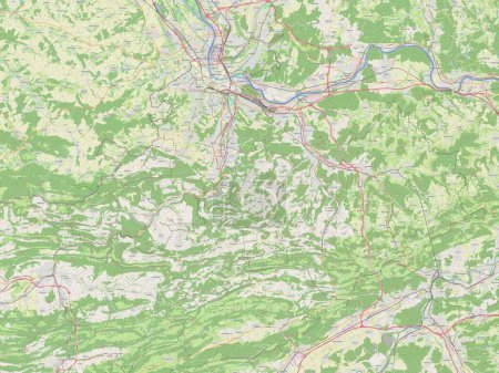 Foto de Basilea-Landschaft, cantón de Suiza. Mapa de calle abierto - Imagen libre de derechos
