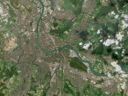 Foto de Basilea-Stadt, cantón de Suiza. Mapa satelital de baja resolución - Imagen libre de derechos