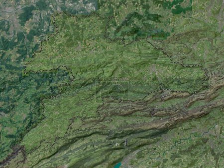 Téléchargez les photos : Jura, canton of Switzerland. High resolution satellite map - en image libre de droit