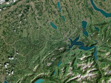 Photo for Luzern, canton of Switzerland. Low resolution satellite map - Royalty Free Image