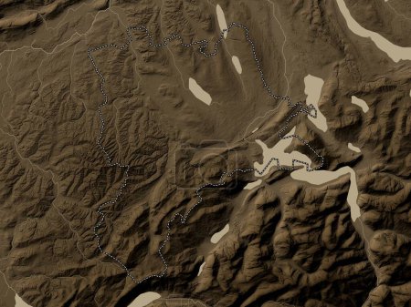 Photo for Luzern, canton of Switzerland. Elevation map colored in sepia tones with lakes and rivers - Royalty Free Image