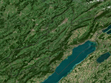 Téléchargez les photos : Neuchatel, canton of Switzerland. Low resolution satellite map - en image libre de droit