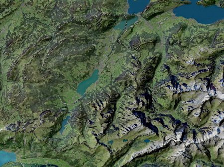 Téléchargez les photos : Obwalden, canton of Switzerland. High resolution satellite map - en image libre de droit