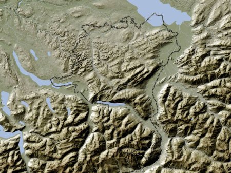 Foto de Sankt Gallen, canton of Switzerland. Elevation map colored in wiki style with lakes and rivers - Imagen libre de derechos