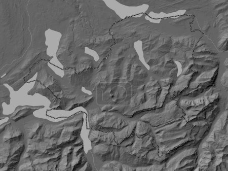 Foto de Schwyz, cantón de Suiza. Mapa de elevación de Bilevel con lagos y ríos - Imagen libre de derechos