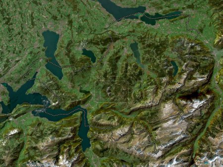 Photo for Schwyz, canton of Switzerland. Low resolution satellite map - Royalty Free Image