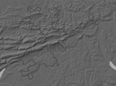 Foto de Solothurn, canton of Switzerland. Bilevel elevation map with lakes and rivers - Imagen libre de derechos