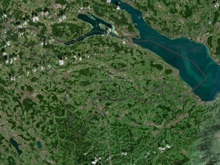Foto de Thurgau, cantón de Suiza. Mapa satelital de baja resolución - Imagen libre de derechos