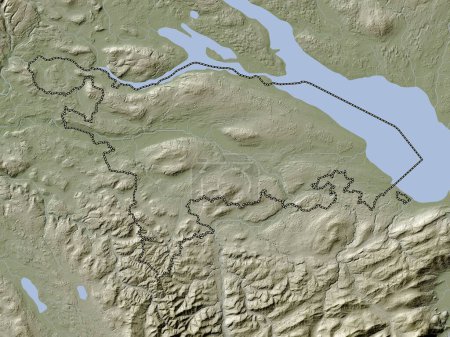 Foto de Thurgau, cantón de Suiza. Mapa de elevación coloreado en estilo wiki con lagos y ríos - Imagen libre de derechos