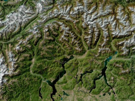 Téléchargez les photos : Tessin, canton de Suisse. Carte satellite haute résolution - en image libre de droit