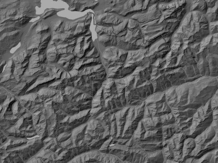 Foto de Uri, cantón de Suiza. Mapa de elevación de Bilevel con lagos y ríos - Imagen libre de derechos