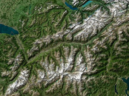 Foto de Valais, cantón de Suiza. Mapa satelital de baja resolución - Imagen libre de derechos