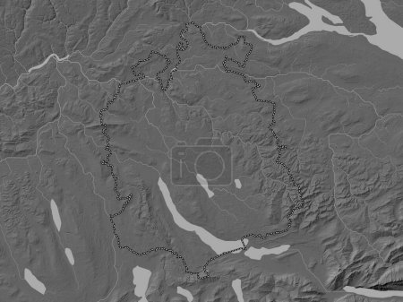 Photo for Zurich, canton of Switzerland. Bilevel elevation map with lakes and rivers - Royalty Free Image