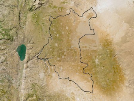 Téléchargez les photos : Dar`a, province of Syria. Low resolution satellite map - en image libre de droit