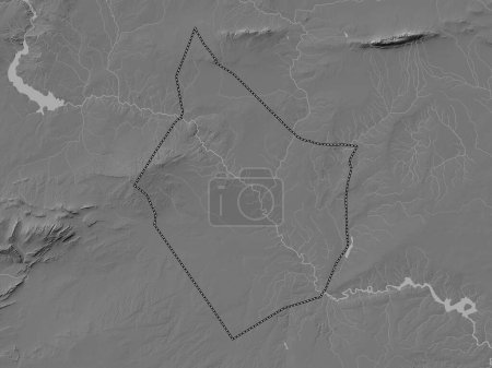 Photo for Dayr Az Zawr, province of Syria. Bilevel elevation map with lakes and rivers - Royalty Free Image
