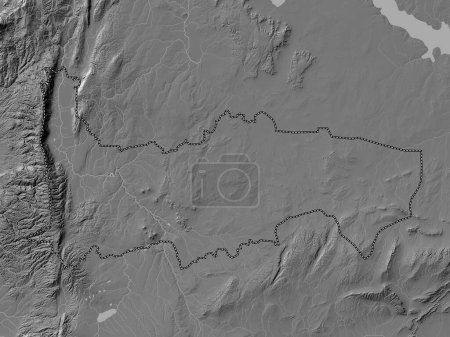 Téléchargez les photos : Hamah, province of Syria. Bilevel elevation map with lakes and rivers - en image libre de droit