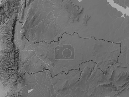 Téléchargez les photos : Hamah, province of Syria. Grayscale elevation map with lakes and rivers - en image libre de droit