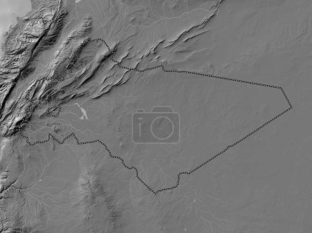 Photo for Rif Dimashq, province of Syria. Bilevel elevation map with lakes and rivers - Royalty Free Image
