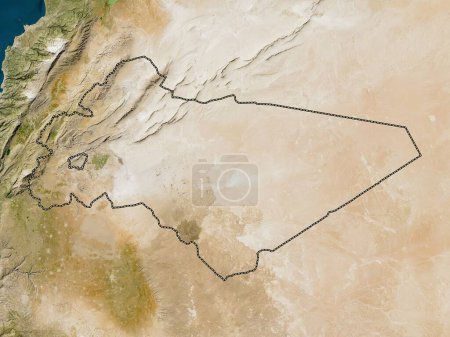 Photo for Rif Dimashq, province of Syria. Low resolution satellite map - Royalty Free Image