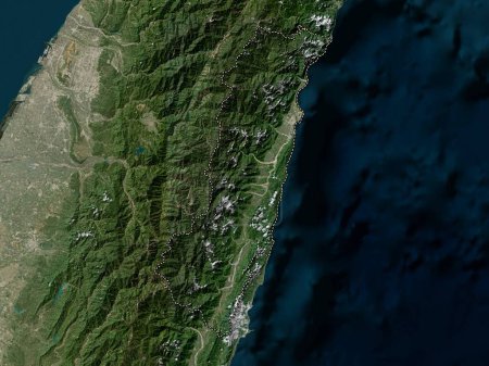 Photo for Hualien, county of Taiwan. Low resolution satellite map - Royalty Free Image