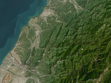 Téléchargez les photos : Miaoli, county of Taiwan. Low resolution satellite map - en image libre de droit