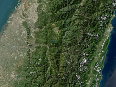 Photo for Nantou, county of Taiwan. Low resolution satellite map - Royalty Free Image