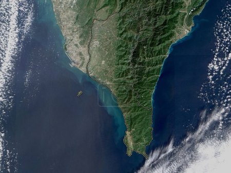Photo for Pingtung, county of Taiwan. Low resolution satellite map - Royalty Free Image