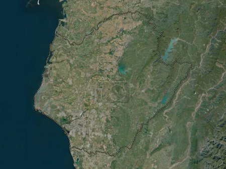 Téléchargez les photos : Tainan, special municipality of Taiwan. High resolution satellite map - en image libre de droit