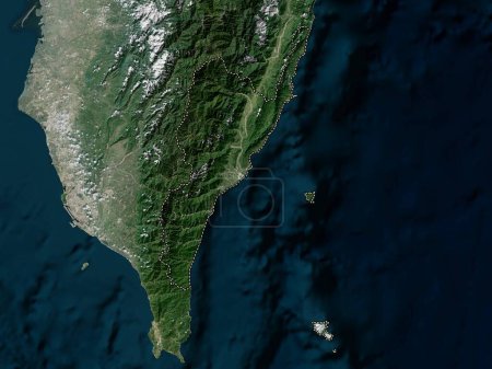 Téléchargez les photos : Taitung, county of Taiwan. Low resolution satellite map - en image libre de droit