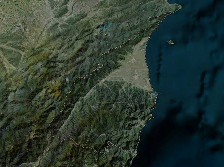 Foto de Yilan, condado de Taiwán. Mapa de satélite de alta resolución - Imagen libre de derechos