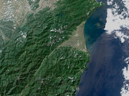 Téléchargez les photos : Yilan, comté de Taiwan. Carte satellite basse résolution - en image libre de droit