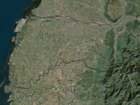 Foto de Yulin, condado de Taiwán. Mapa de satélite de alta resolución - Imagen libre de derechos