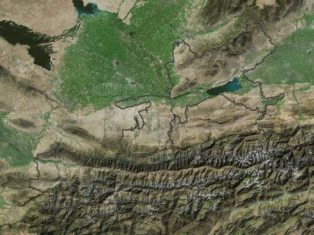 Foto de Sughd, región de Tayikistán. Mapa de satélite de alta resolución - Imagen libre de derechos