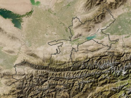 Foto de Sughd, region of Tajikistan. Low resolution satellite map - Imagen libre de derechos