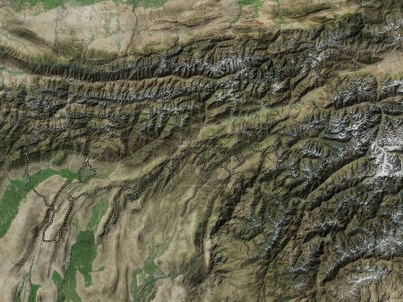 Téléchargez les photos : Tadzhikistan Territories, region of Tajikistan. High resolution satellite map - en image libre de droit