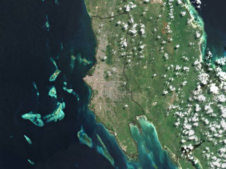 Foto de Zanzibar West, region of Tanzania. Low resolution satellite map - Imagen libre de derechos
