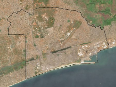 Téléchargez les photos : Lome, capital city of Togo. Low resolution satellite map - en image libre de droit