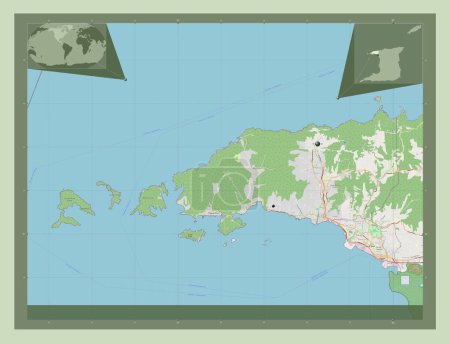 Photo for Diego Martin, region of Trinidad and Tobago. Open Street Map. Locations of major cities of the region. Corner auxiliary location maps - Royalty Free Image