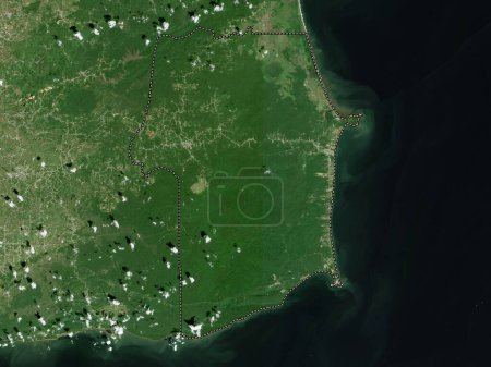 Téléchargez les photos : Rio Claro Mayaro, Trinité-et-Tobago. Carte satellite basse résolution - en image libre de droit