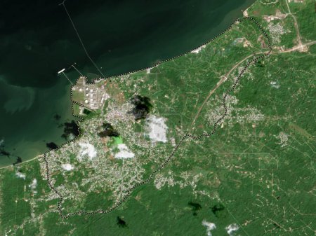 Foto de Point Fortin, borough of Trinidad and Tobago. Low resolution satellite map - Imagen libre de derechos