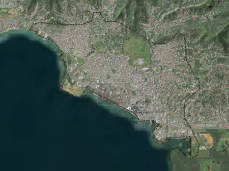 Photo for Port of Spain, city of Trinidad and Tobago. High resolution satellite map - Royalty Free Image