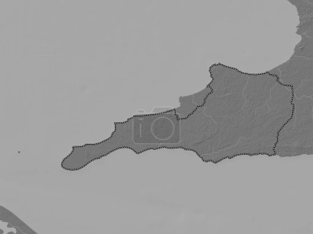 Téléchargez les photos : Siparia, region of Trinidad and Tobago. Bilevel elevation map with lakes and rivers - en image libre de droit